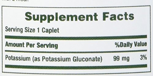 Nature's Bounty Potassium Gluconate 99 mg - 100 Caplets | Potassium Supplement