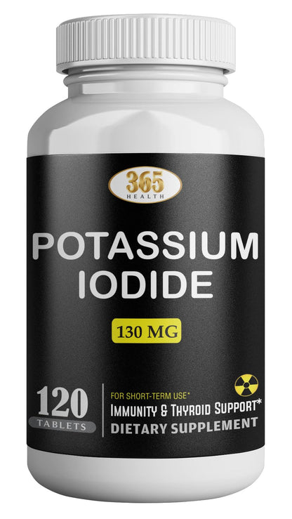 Potassium Iodide 130 mg KI Tablets – 120 Count – USA Made Potassium Iodine Pills
