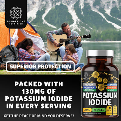 Potassium Iodide Tablets 130 mg | Natural KI Pills for Immunity - 150 Count
