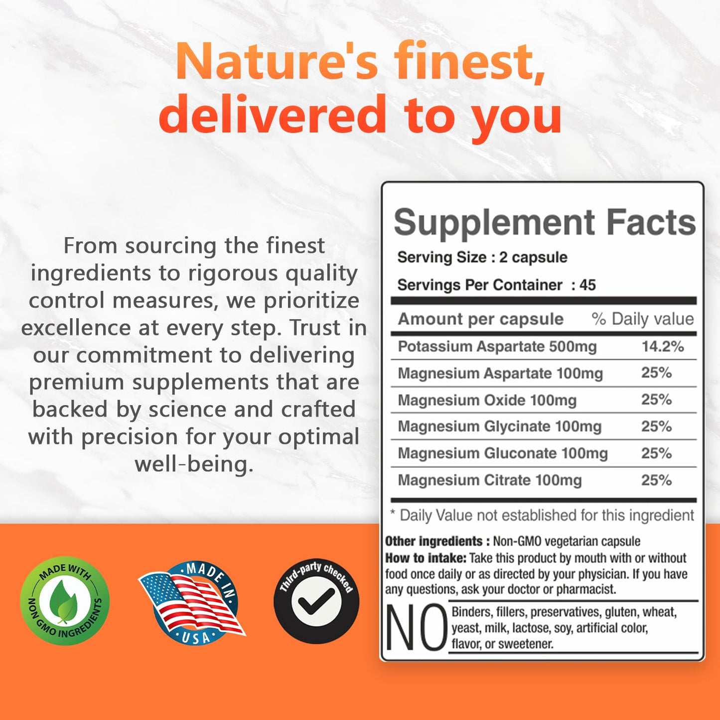 Potassium Magnesium Complex 1000 mg | High-Absorption Magnesium & Potassium Supplement for Leg & Muscle Recovery