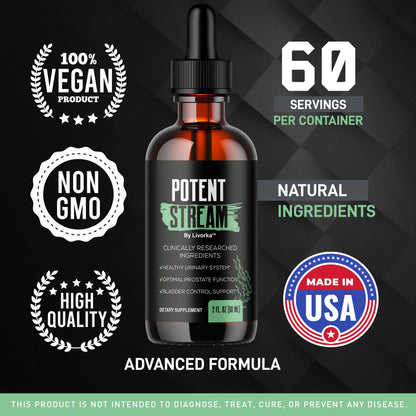 Potent Stream Drops – Official Potent Stream Drops for Men, 1 Month Supply