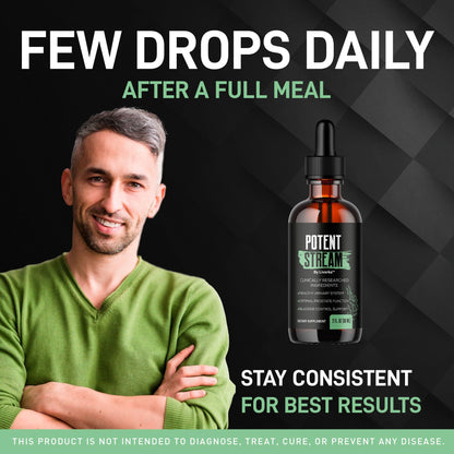 Potent Stream Drops for Men - 2 Pack | All-Natural Maximum Strength Formula
