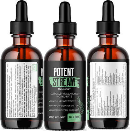 Potent Stream Drops for Men - 2 Pack | All-Natural Maximum Strength Formula