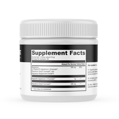 MYOXCIENCE Brain Mag | Magnesium L-Threonate Magtein & Magnesium Glycinate Powder (Unflavored) – 60 Servings