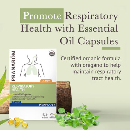 Pranarom Respiratory Health Pranacaps with Oregano & Lemon Oil | 30 Count