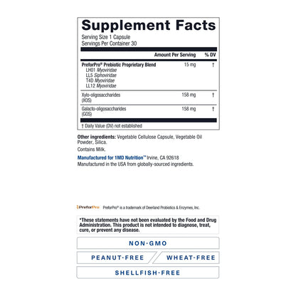 1MD Nutrition PreBioMD — Prebiotic with PreforPro | Healthy Digestion & Beneficial Bacteria