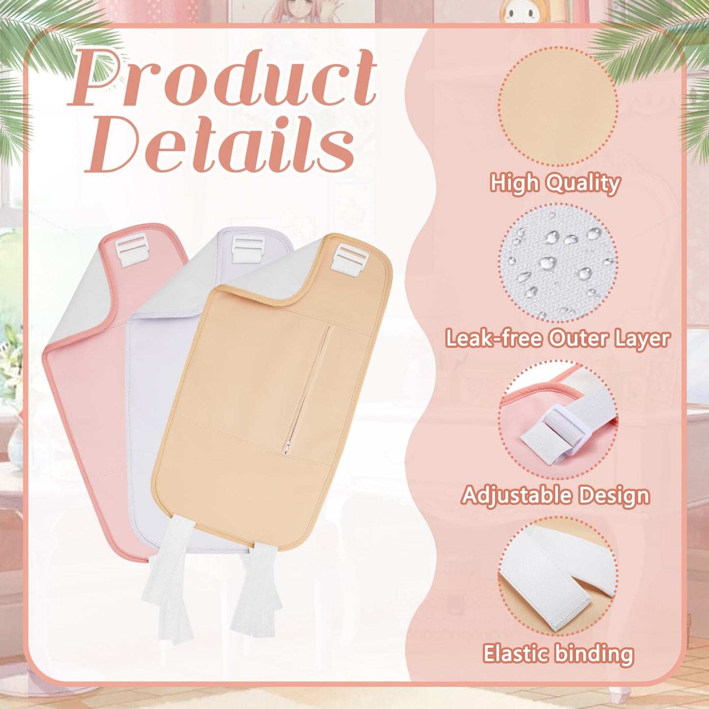 Preboun Organic Castor Oil Pack Wraps for Kids – 3 Pcs Flannel Compress Pads with Adjustable Strap and Pocket