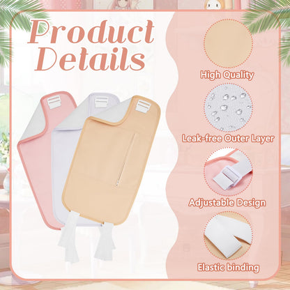 Preboun Organic Castor Oil Pack Wraps for Kids – 3 Pcs Flannel Compress Pads with Adjustable Strap and Pocket