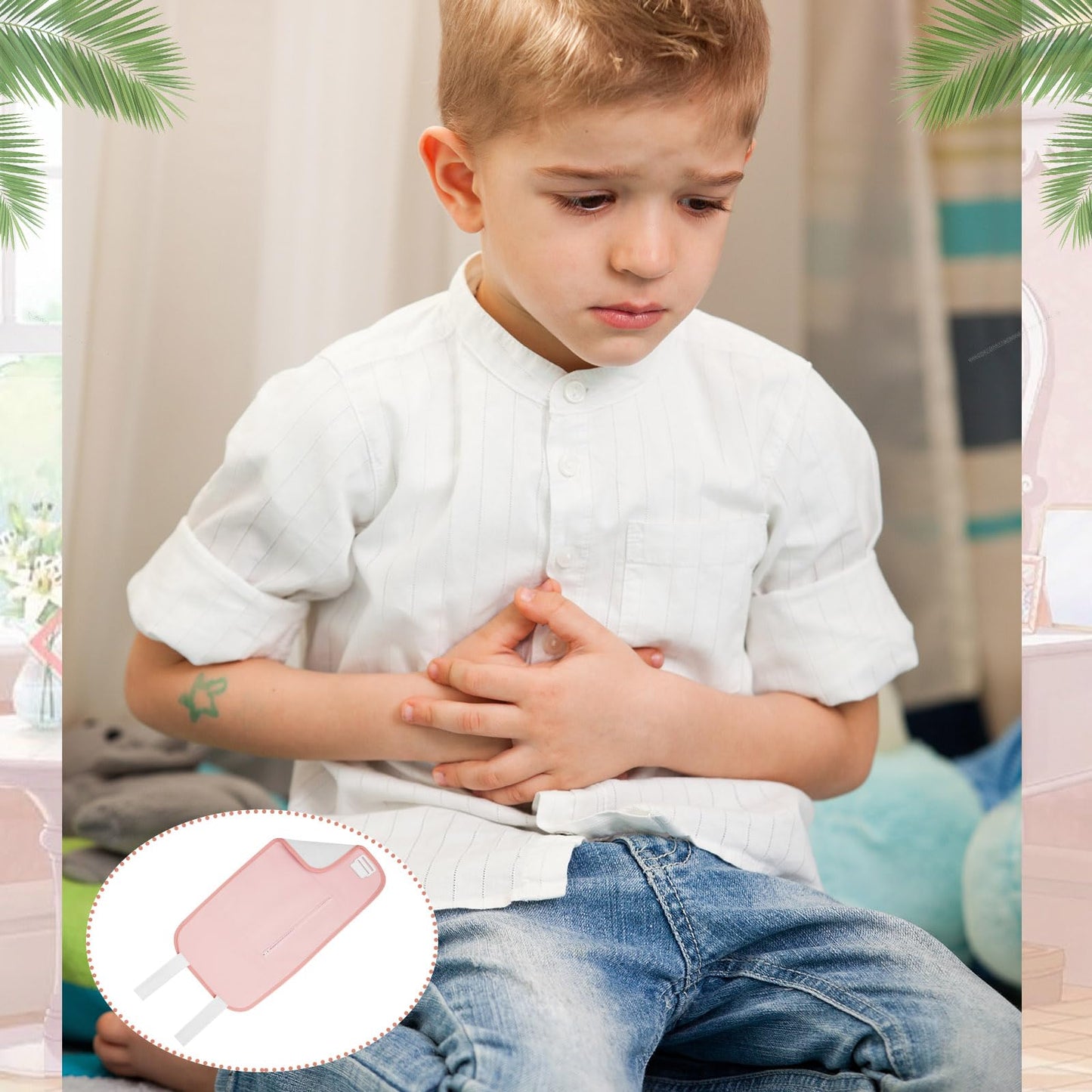 Preboun Organic Castor Oil Pack Wraps for Kids – 3 Pcs Flannel Compress Pads with Adjustable Strap and Pocket
