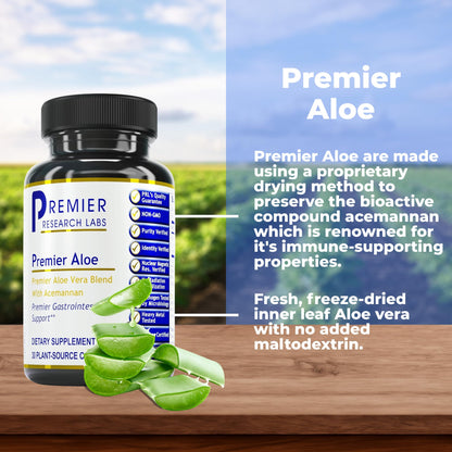 Premier Aloe Vera Capsules | Premier Research Labs – Acemannan, Digestive & Immune Support | 30 Vegetarian Capsules