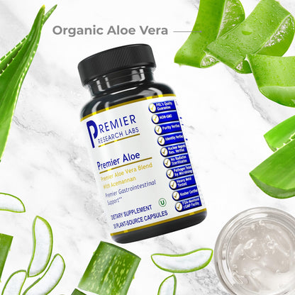 Premier Aloe Vera Capsules | Premier Research Labs – Acemannan, Digestive & Immune Support | 30 Vegetarian Capsules