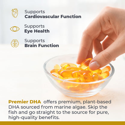 Premier DHA - Vegan Algae DHA for Brain, Eye & Heart Health