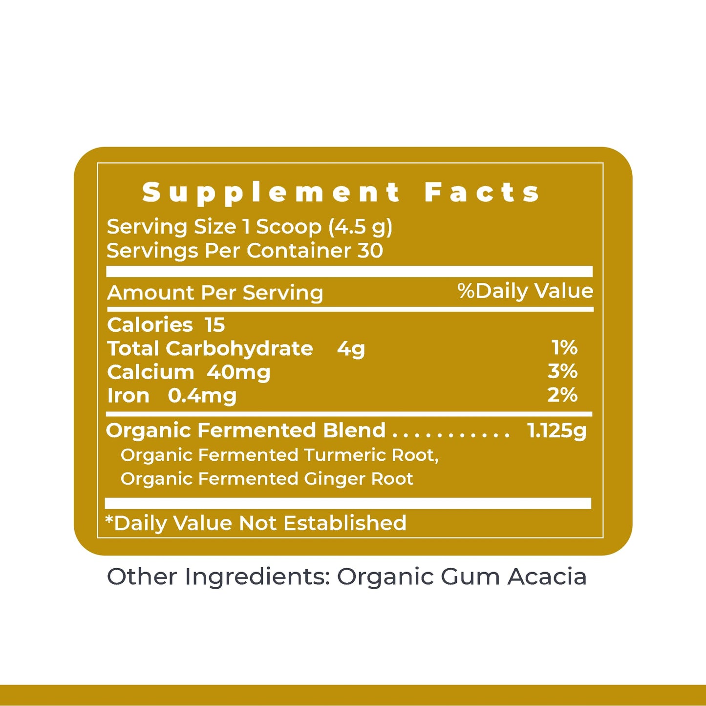 Premier Fermented Turmeric & Ginger Powder — Probiotic Delivery, Active Curcuminoids
