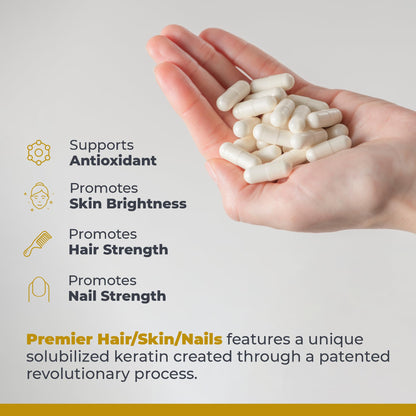 Premier Research Labs Hair, Skin & Nails Keratin Supplement – 60 Vegetarian Capsules