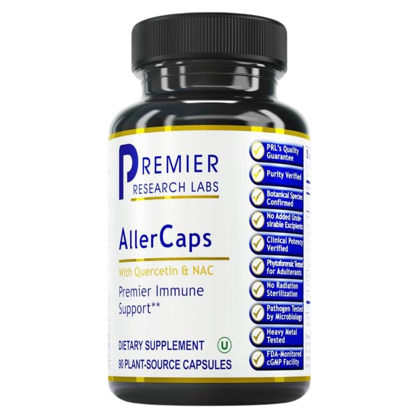 Premier Research Labs AllerCaps - A Lung Health Supplement with NAC/N-Acetyl Cysteine, Featuring Bromelain, Reishi Mushroom & Quertecin, Immune Support Formula - 60 Vegetarian Capsules