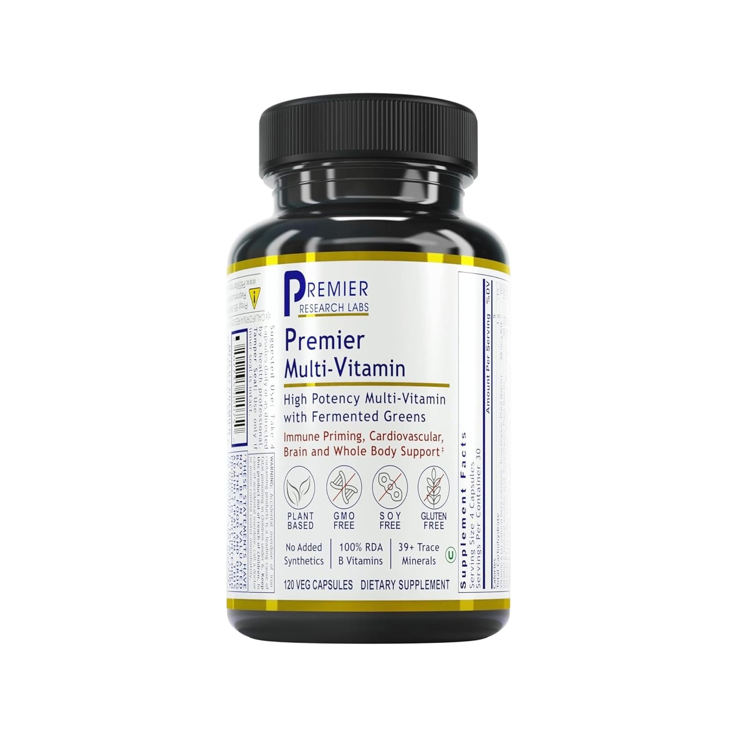 Premier Research Labs Multi-Vitamin – Immune, Brain & Heart Support | Vegan, Gluten & Soy Free | 120 Capsules