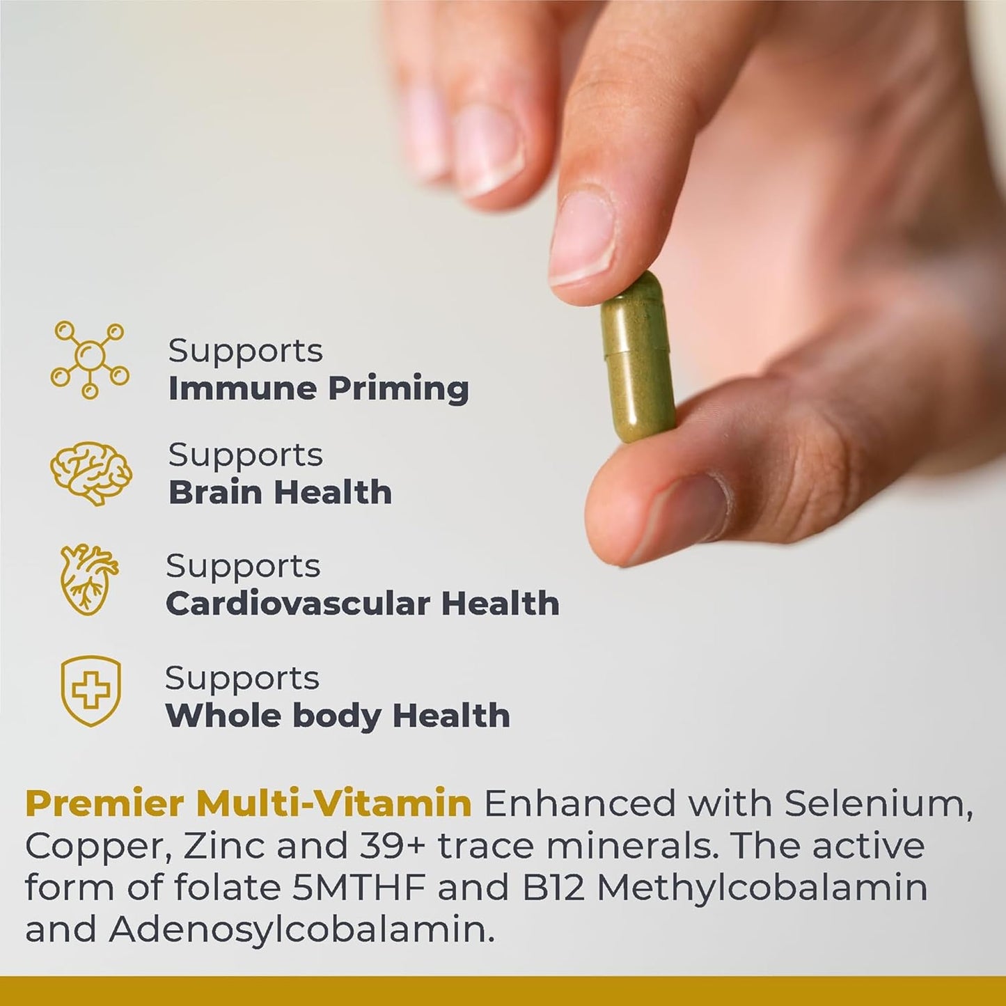 Premier Research Labs Multi-Vitamin – Immune, Brain & Heart Support | Vegan, Gluten & Soy Free | 120 Capsules