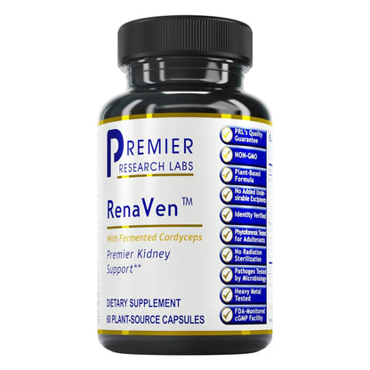 Premier Research Labs RenaVen | Kidney Support with Fermented Cordyceps - 60 Plant-Source Capsules