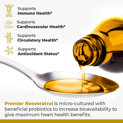 Premier Research Labs Resveratrol Liquid | Trans-Resveratrol, 180 mg/tsp, 8 oz