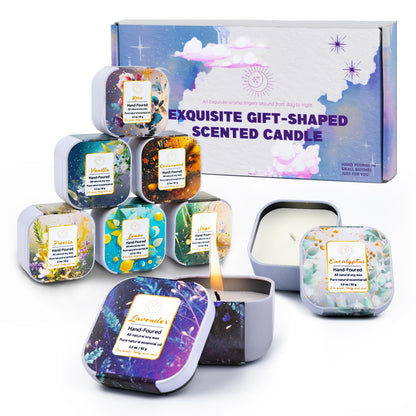 Premium 8-Pack Organic Aromatherapy Candles – Hand-Poured Soy Wax