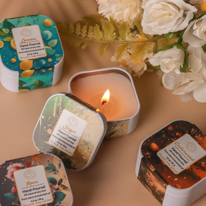 Premium 8-Pack Organic Aromatherapy Candles – Hand-Poured Soy Wax