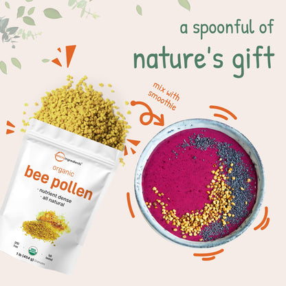 Micro Ingredients Organic Bee Pollen Granules, 1 lb – Raw & Natural Superfood | Keto, Non-GMO