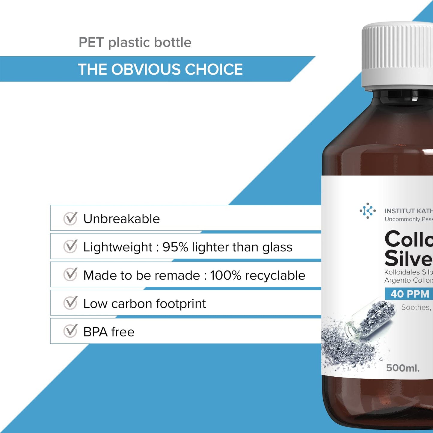 Institut Katharos Premium Colloidal Silver – Optimal Concentration, Smaller Particles, EU-Made, Lab-Certified (34 oz) + Free Spray Bottle & Ebook