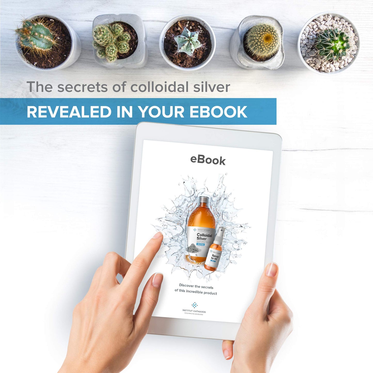 Institut Katharos Premium Colloidal Silver – Optimal Concentration, Smaller Particles, EU-Made, Lab-Certified (34 oz) + Free Spray Bottle & Ebook