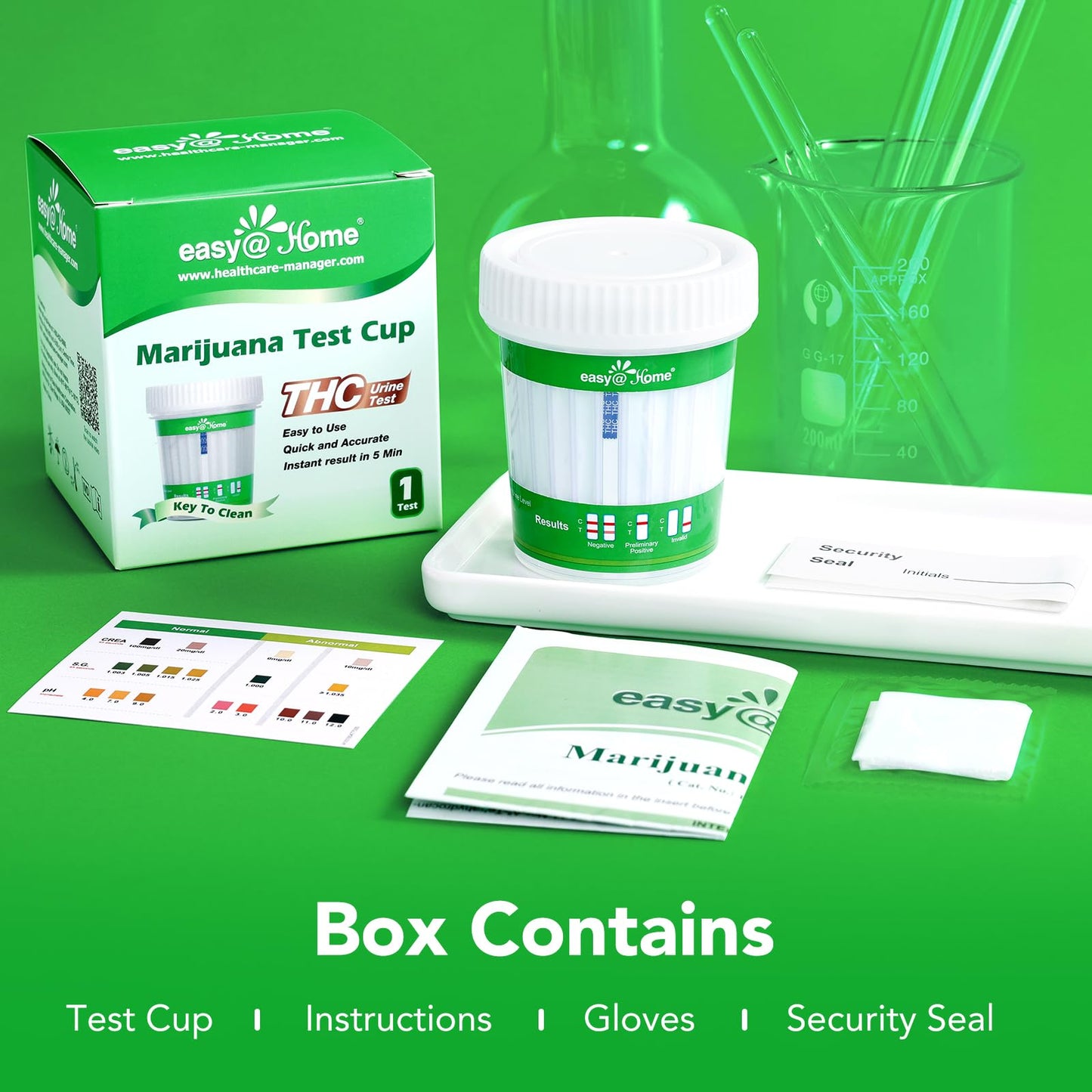 Easy@Home THC Urine Test Cup – 5-Minute Marijuana Drug Screen (1 Pack) #ECTH4-114A3