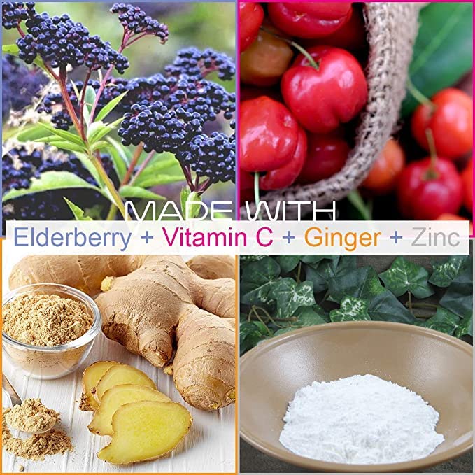 (3 Pack) Smarter Elderberry Capsules + Vitamin C & Zinc – 180 Vegan Pills