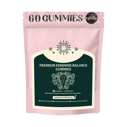 Premium Feminine Balance Gummies for Women | Pineapple Flavor, Gluten-Free, 60 Gummies