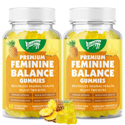 Premium Feminine Balance Gummies for Women's Immune Health – Pineapple Flavor, 120 Count | Vegan & Gluten-Free