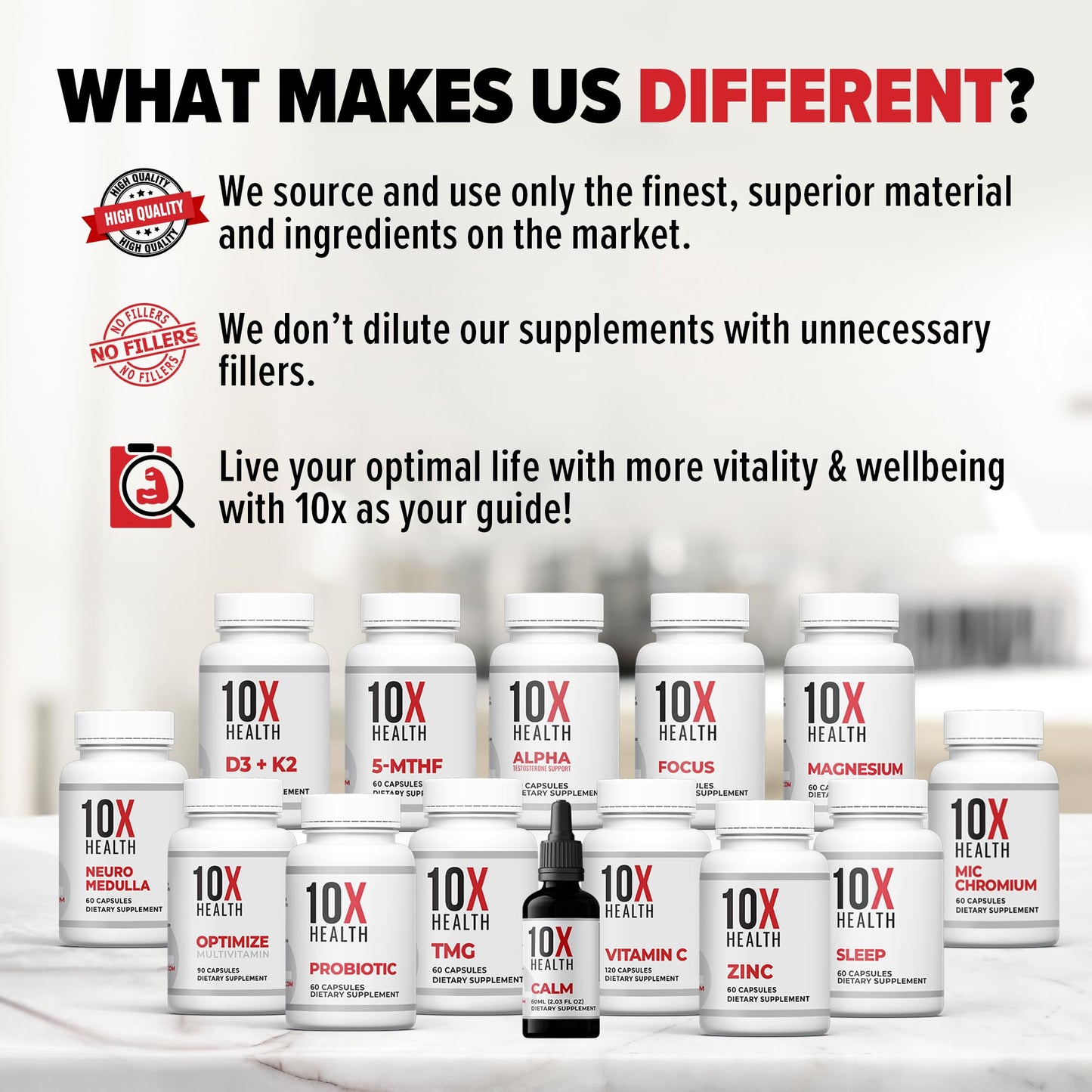 10X Health TMG Supplements - Liver Support, Heart Wellness, Energy | Non-GMO & Gluten-Free - 60 Capsules