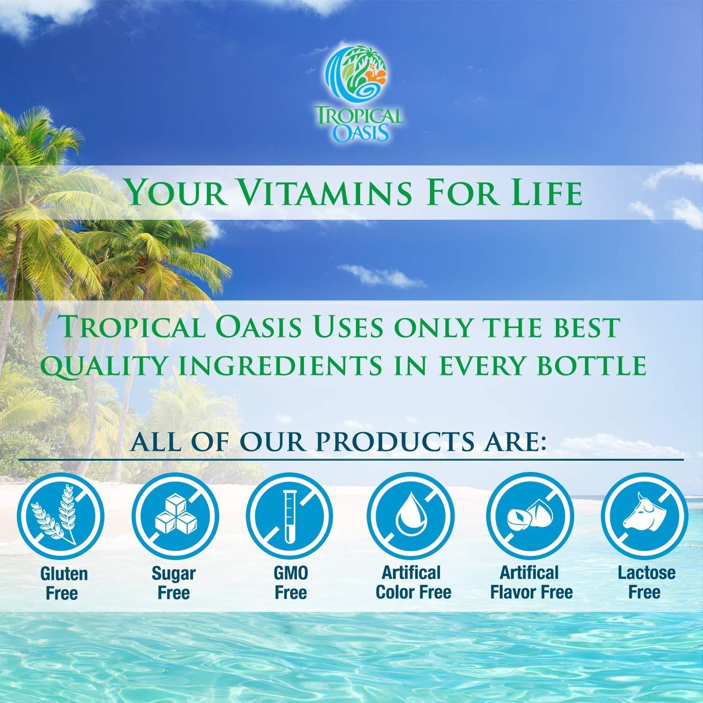 Tropical Oasis Premium Liquid Multivitamin for Women – Sugar Free, 98% Absorption, 32 Servings