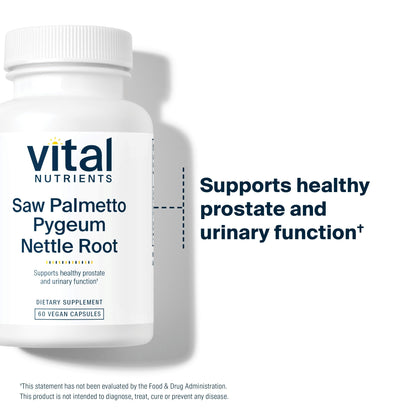 Vital Nutrients Saw Palmetto with Pygeum & Nettle Root – Vegan Prostate Support, 60 Capsules