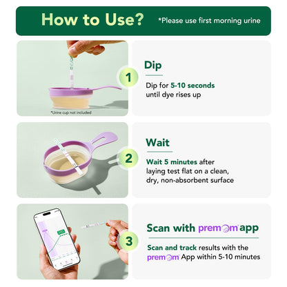 Easy@Home PdG Test Strips 10 Pack – Ovulation Tracking with Premom App