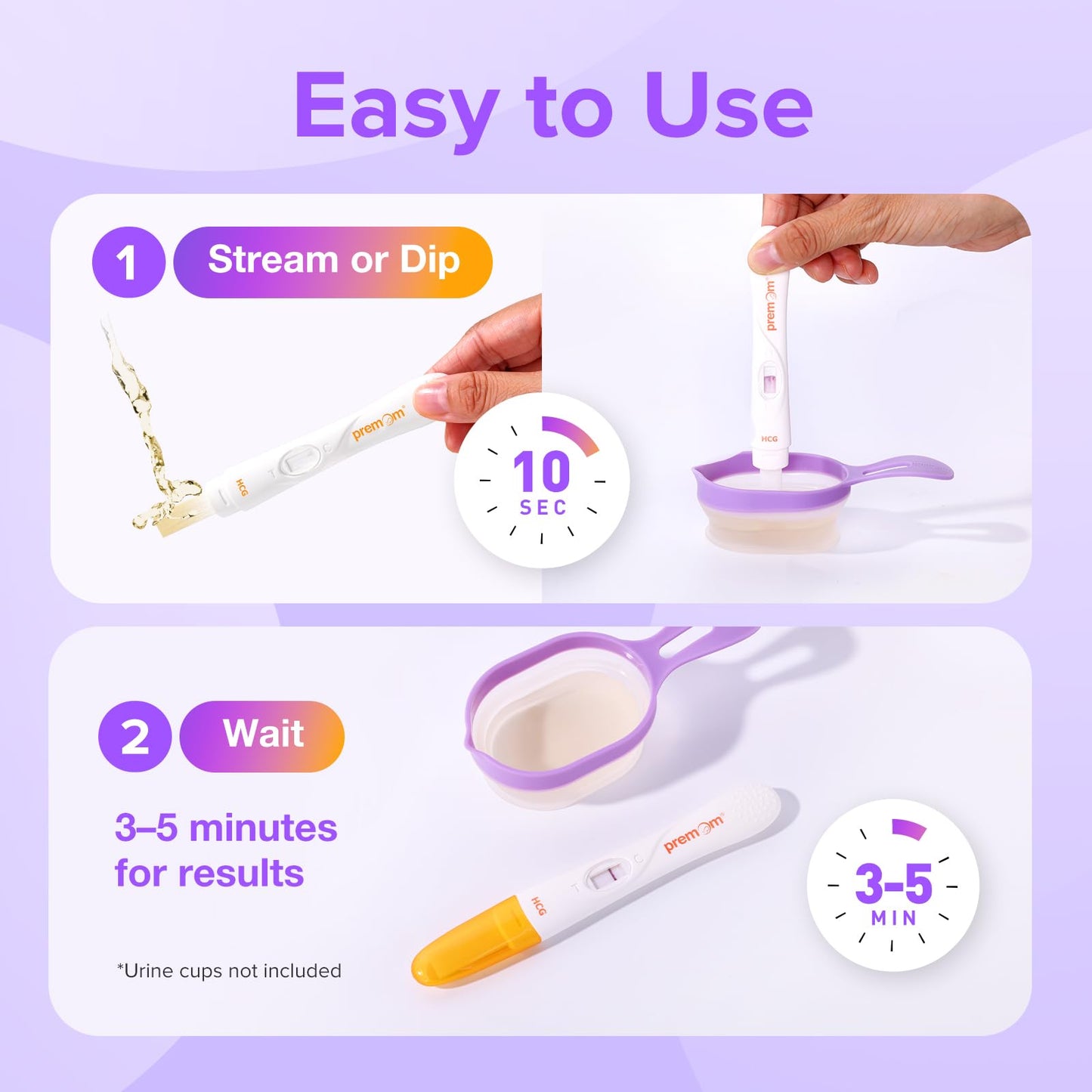 Premom Pregnancy Test Midstream: Early HCG Detection Sticks - 3 Pack Pregnant Test Kit