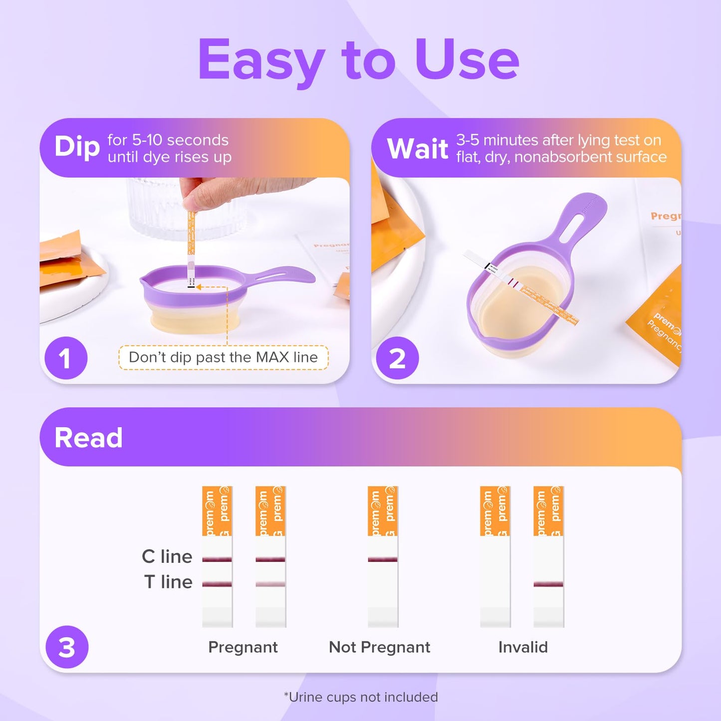 Premom Pregnancy Test Strips – 30 Pack Early Detection Kit with Premom App (iOS & Android)