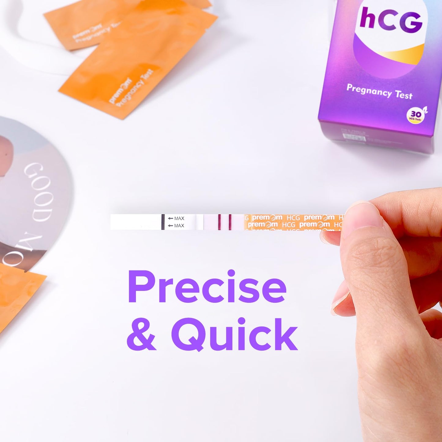 Premom Pregnancy Test Strips – 30 Pack Early Detection Kit with Premom App (iOS & Android)