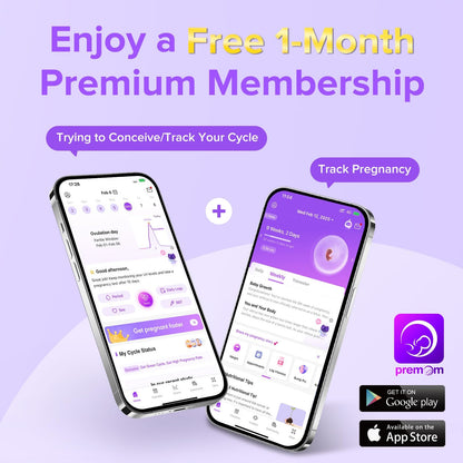 Premom Quantitative OPK & Pregnancy Test Kit with Sperm-Friendly Fertility Gel – App Compatible