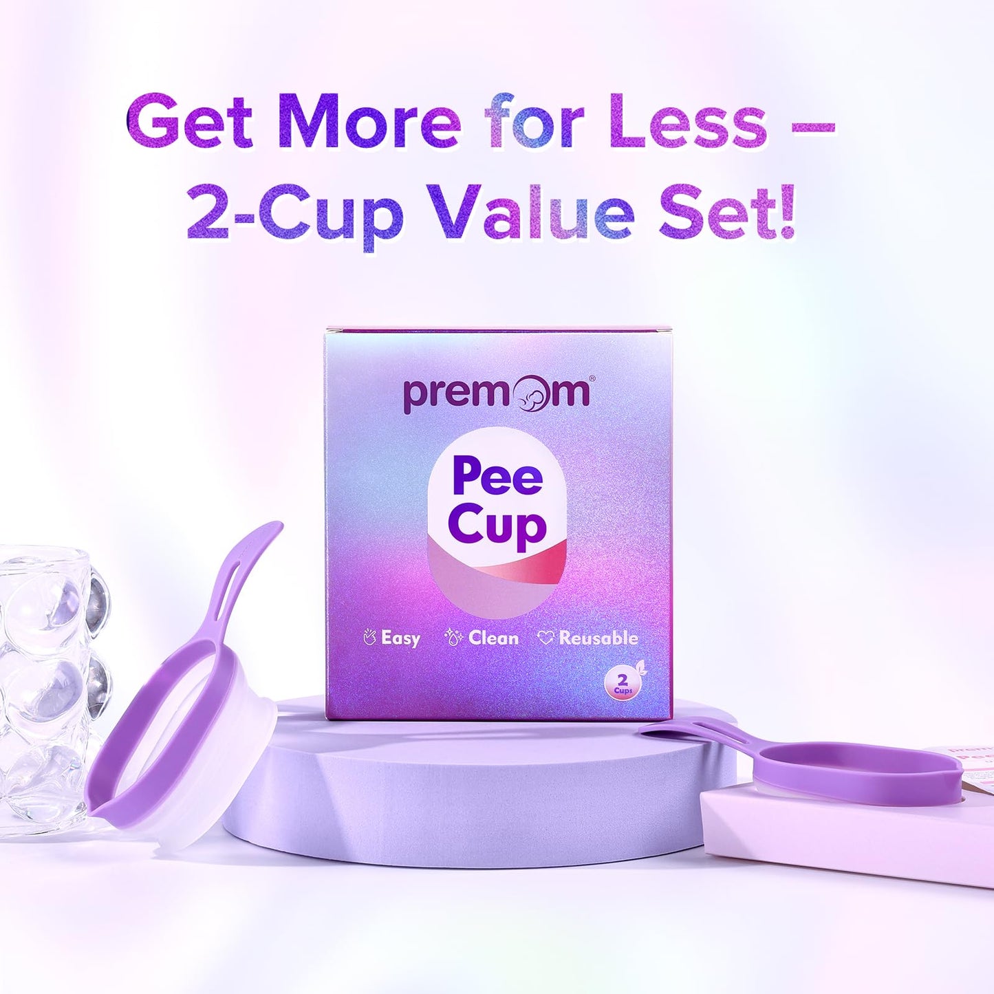 Premom 2 Reusable Collapsible Urine Cups for Ovulation & Pregnancy Tests | Home Fertility Kit
