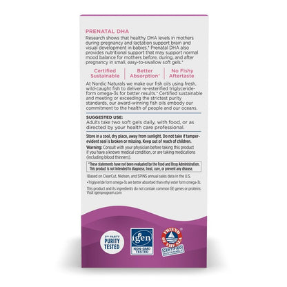 Nordic Naturals Prenatal DHA, Unflavored — 180 Soft Gels, 830 mg Omega-3 + 400 IU Vitamin D3 | Non-GMO, Official Omega-3 of the American Pregnancy Association