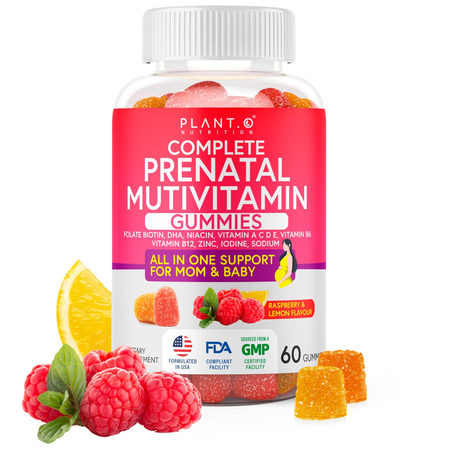 Prenatal Gummies for Women with DHA, Folate, Vitamin B & D | Fetal & Neural Support