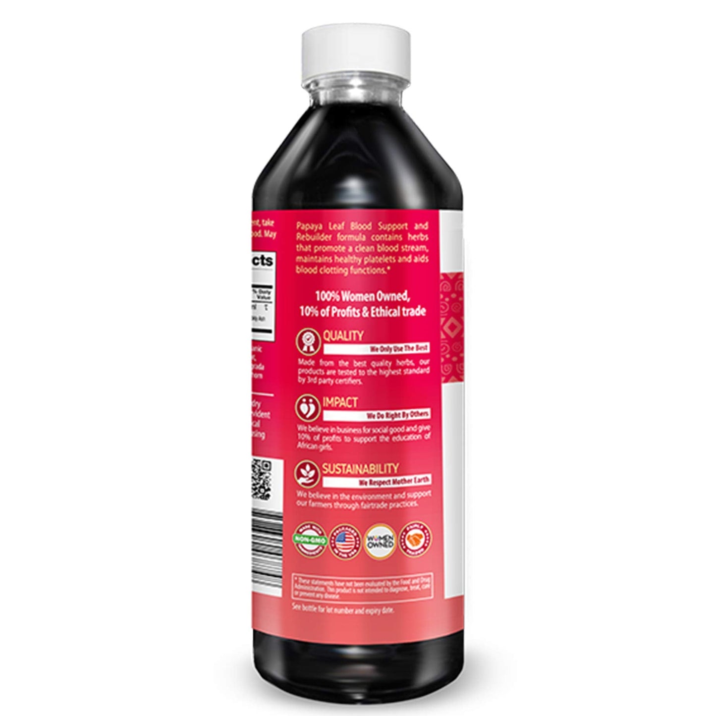 Papaya Leaf Blood Support Liquid - 15X Strength | Healthy Platelets & Digestion - 12oz