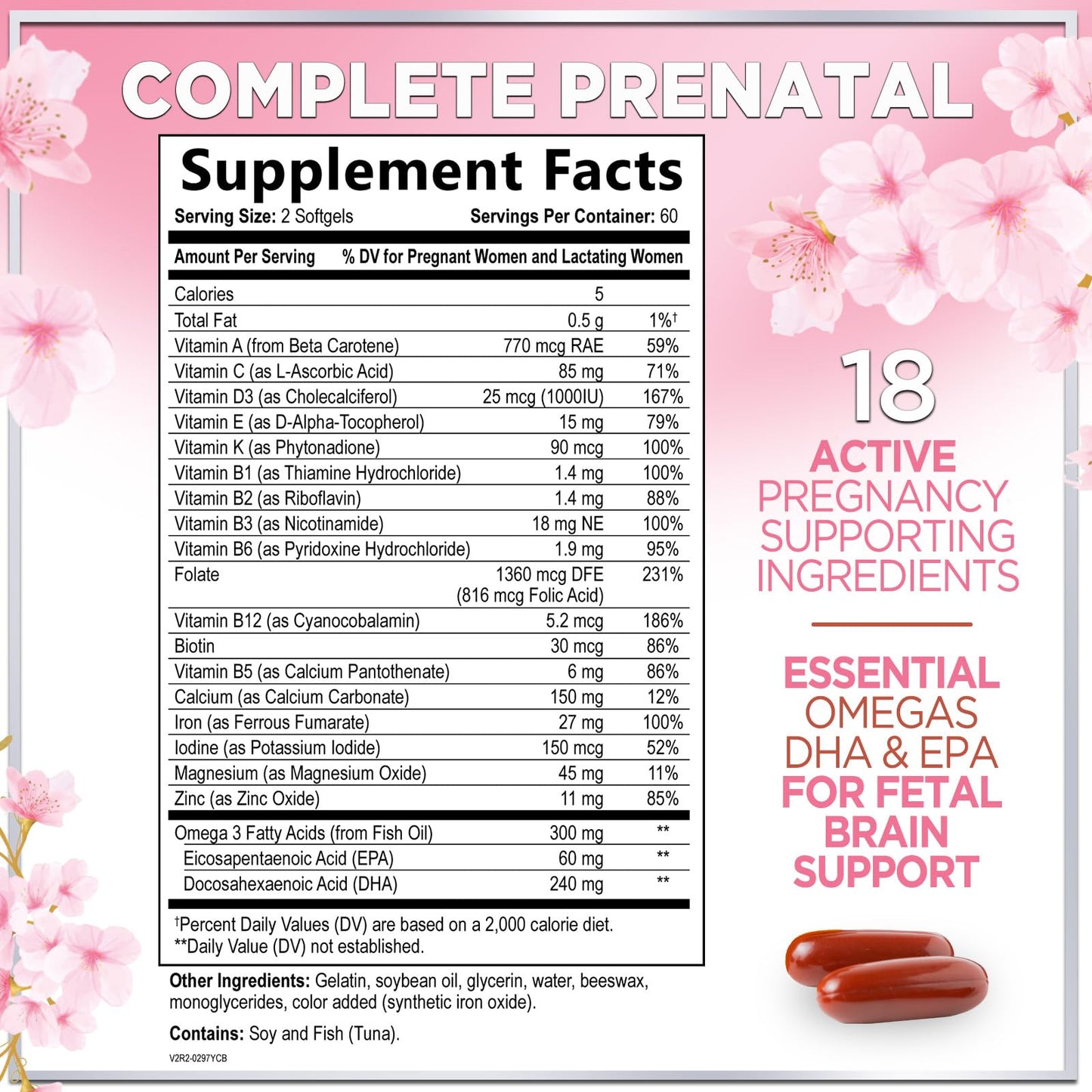 Prenatal Vitamins with Folic Acid & DHA – 120 Softgels