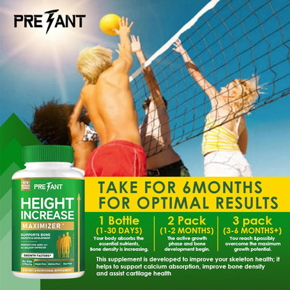 PRETANT Growth Capsules - Grow Taller Naturally with Calcium for Bone Strength