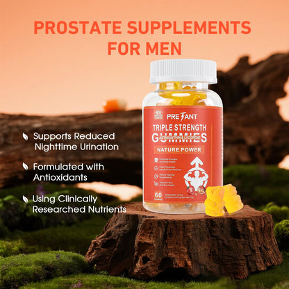 PRETANT Prostate Health Gummies — Astaxanthin + Lycopene for Prostate, Heart, Eye & Skin Support | Vegan 30 Servings