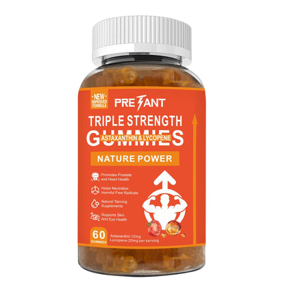 PRETANT Prostate Health Gummies – Astaxanthin + Lycopene for Prostate, Heart & Skin | 30 Servings