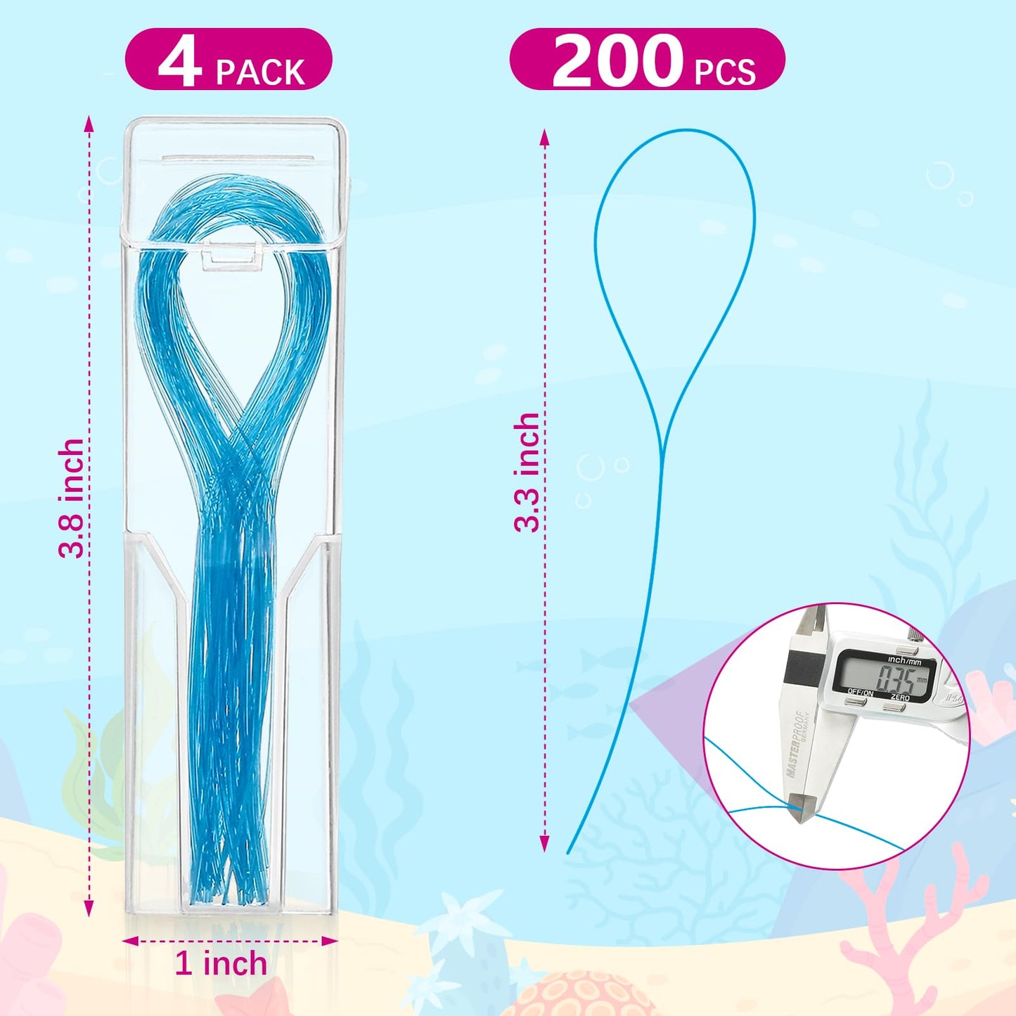 Preteen Kids Floss Threaders – Deep Clean for Braces & Bridges (200PCS, 4-Pack)