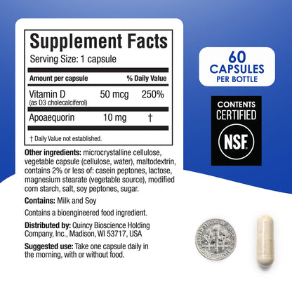 Prevagen Regular Strength 60 Capsules | Apoaequorin + Vitamin D3 | 7-Day Pill Minder